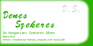 denes szekeres business card