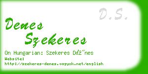 denes szekeres business card